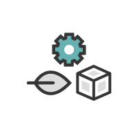 Illustrative graphic of a cubre, a leave and a nut