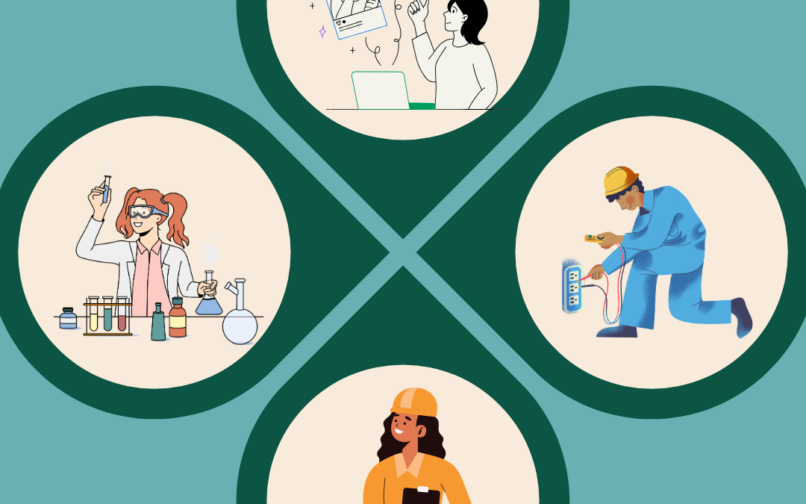 illustration with different professions